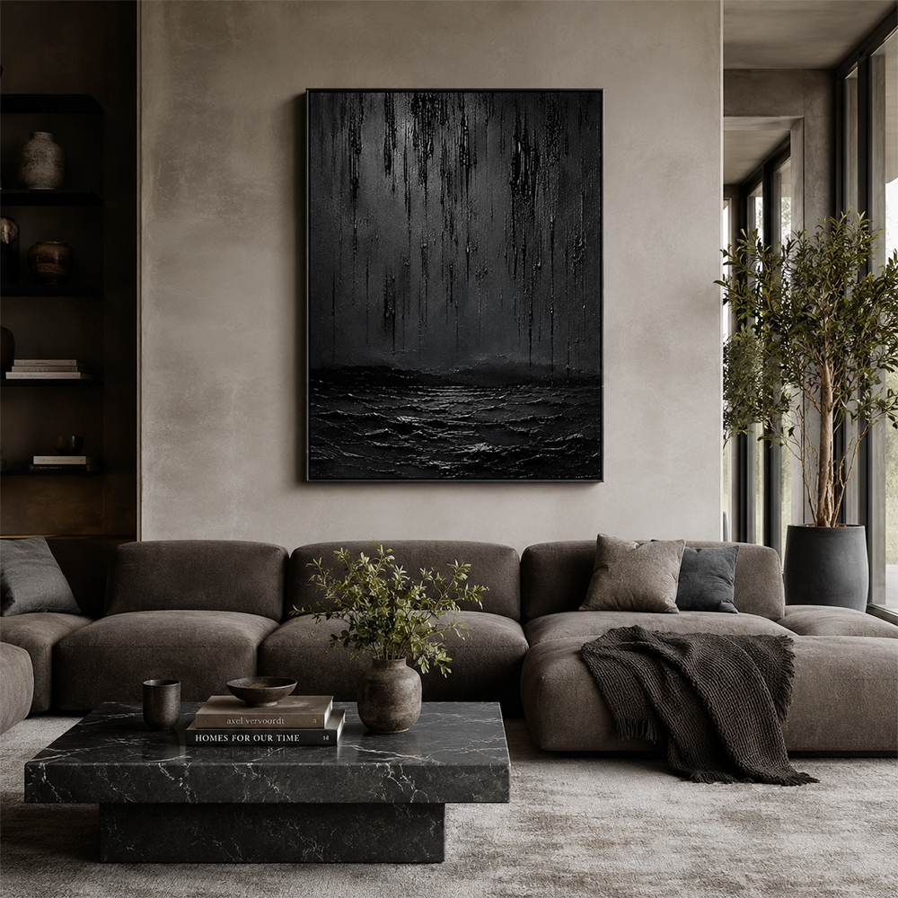 Texture Painting Art – Dark Textured Seascape