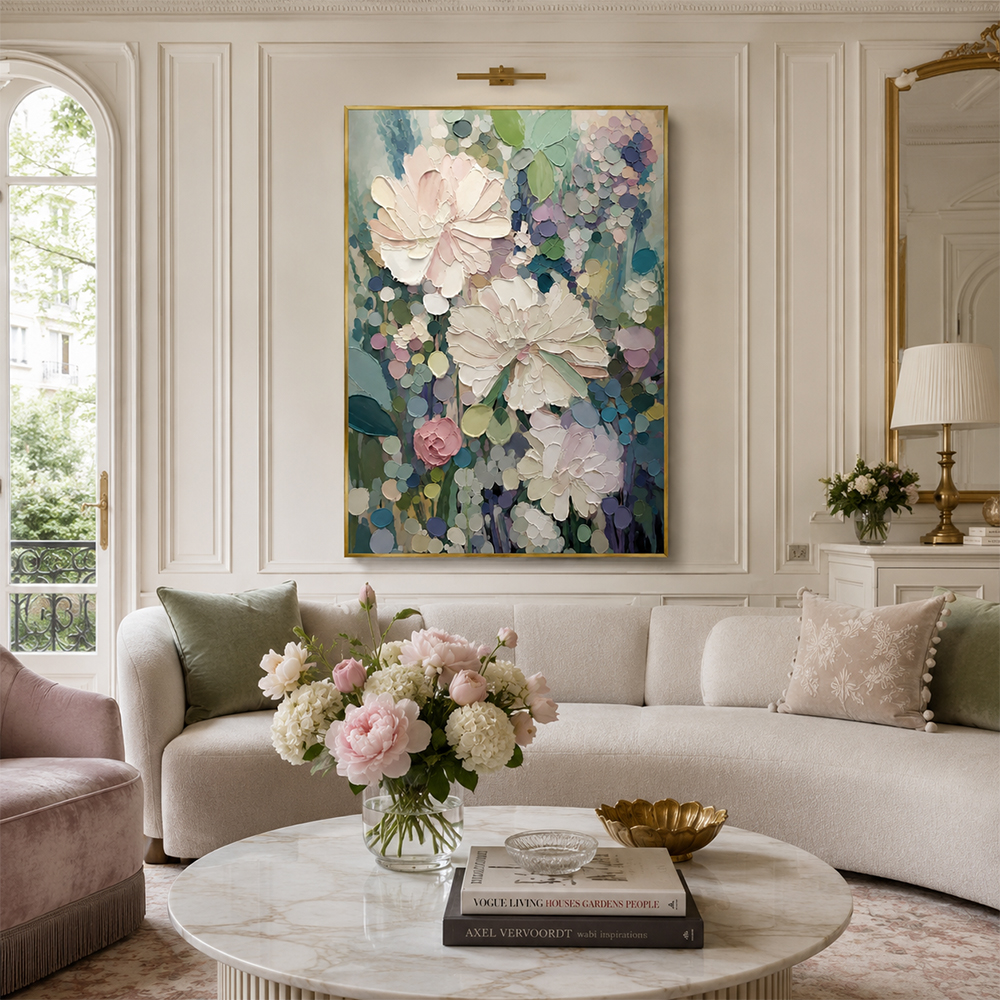 Texture Painting Art – Textured Wildflower Garden