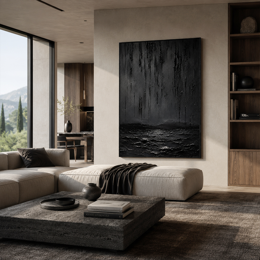 Texture Painting Art – Dark Textured Seascape