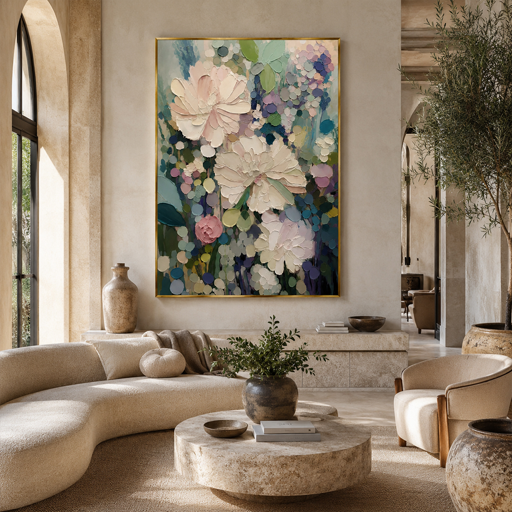Texture Painting Art – Textured Wildflower Garden