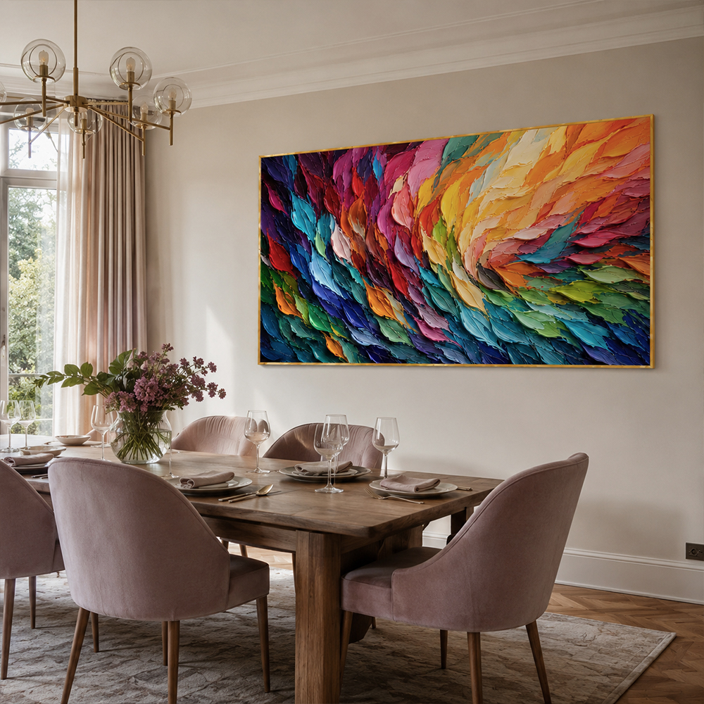Texture Painting Art – Vibrant Color Swirl Abstract