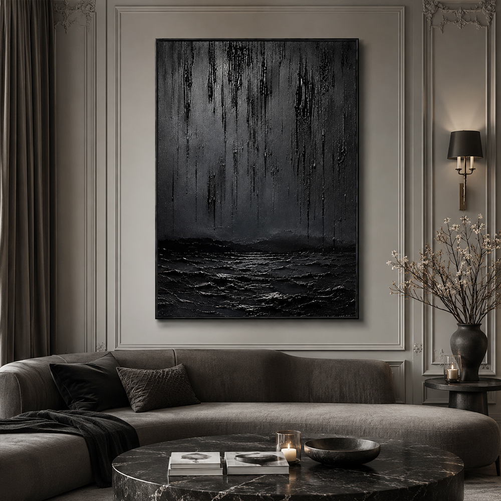 Texture Painting Art – Dark Textured Seascape