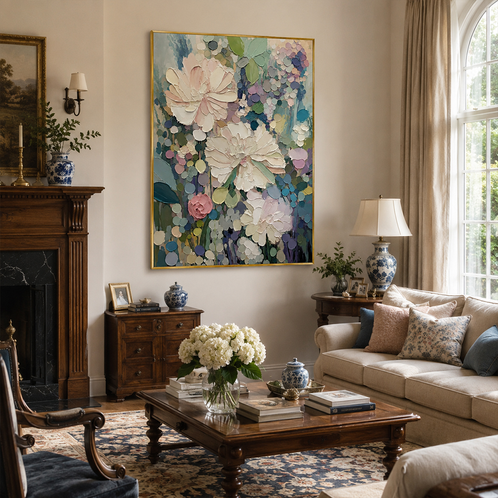 Texture Painting Art – Textured Wildflower Garden