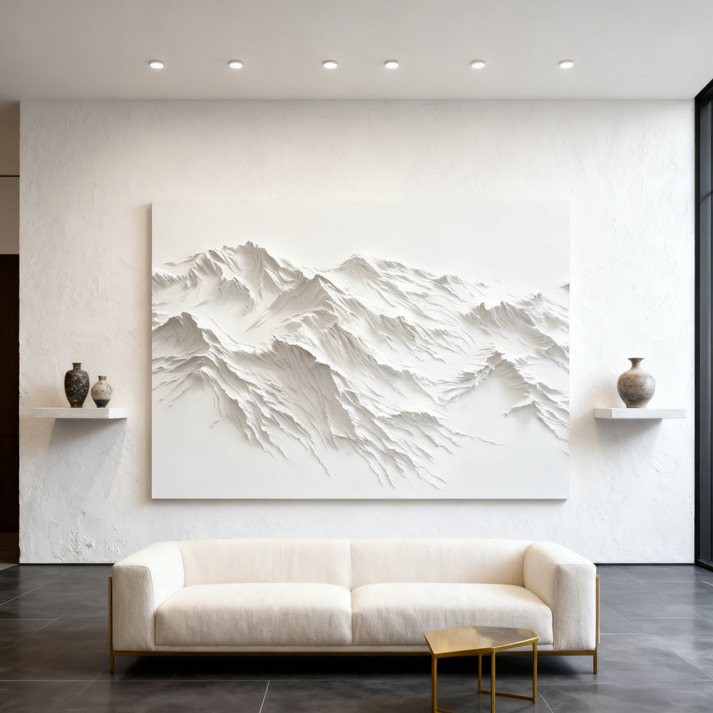 Mountain Landscape Paper Relief Art, 3D Wall Art, Handcrafted Mountain Design Texture Paintings