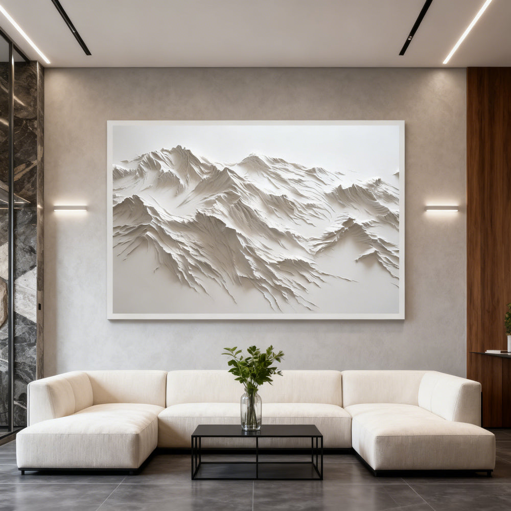 Mountain Landscape Paper Relief Art, 3D Wall Art, Handcrafted Mountain Design Texture Paintings