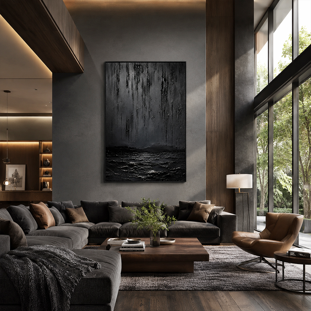 Texture Painting Art – Dark Textured Seascape
