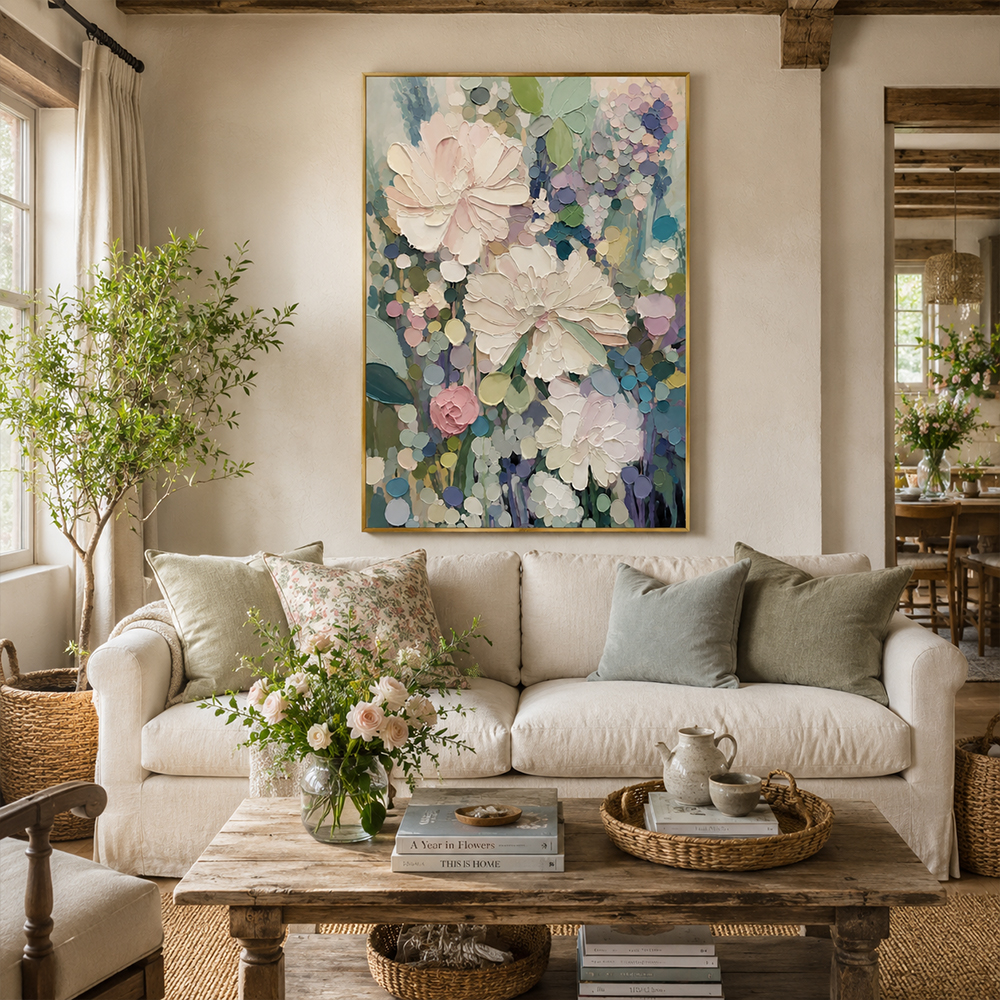 Texture Painting Art – Textured Wildflower Garden