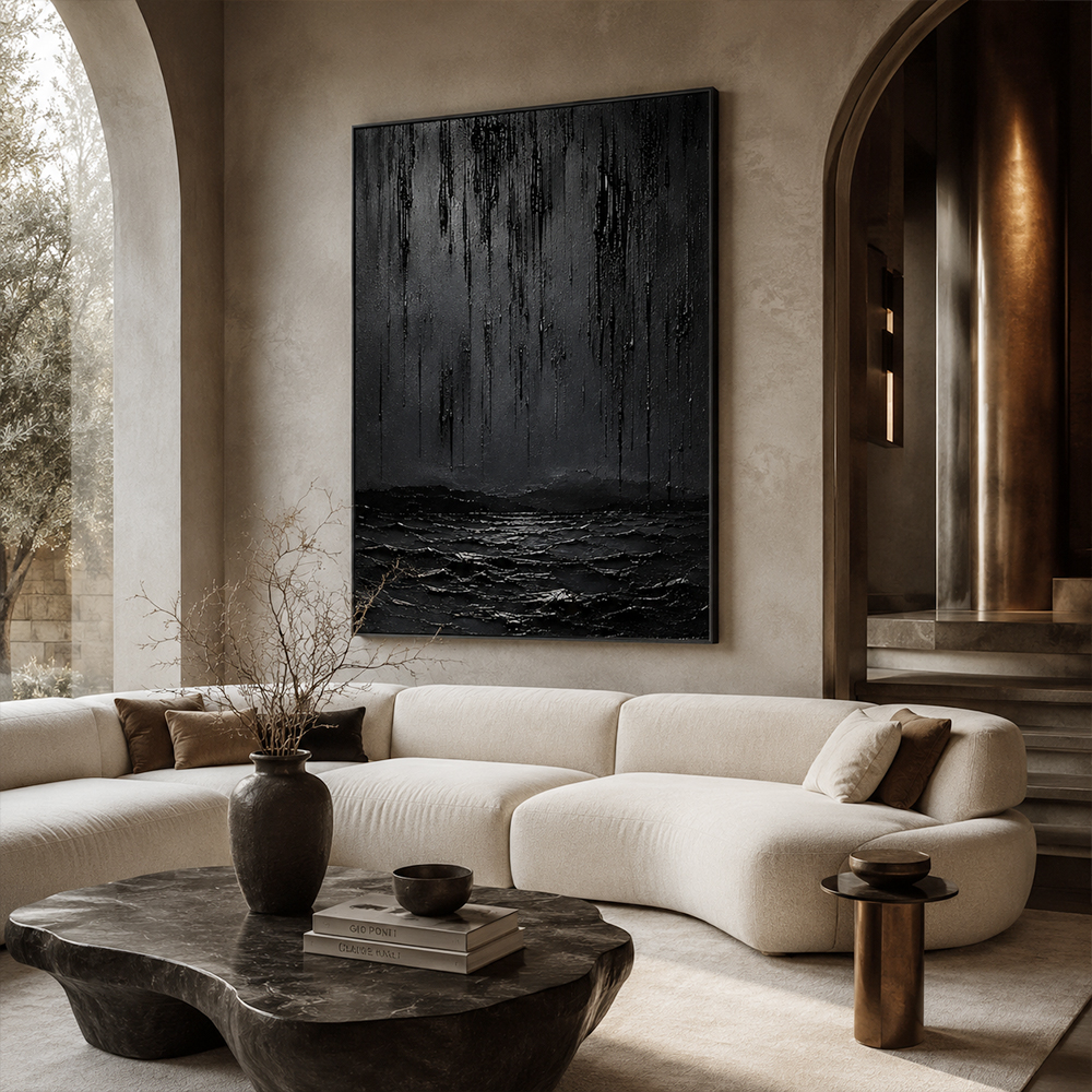 Texture Painting Art – Dark Textured Seascape