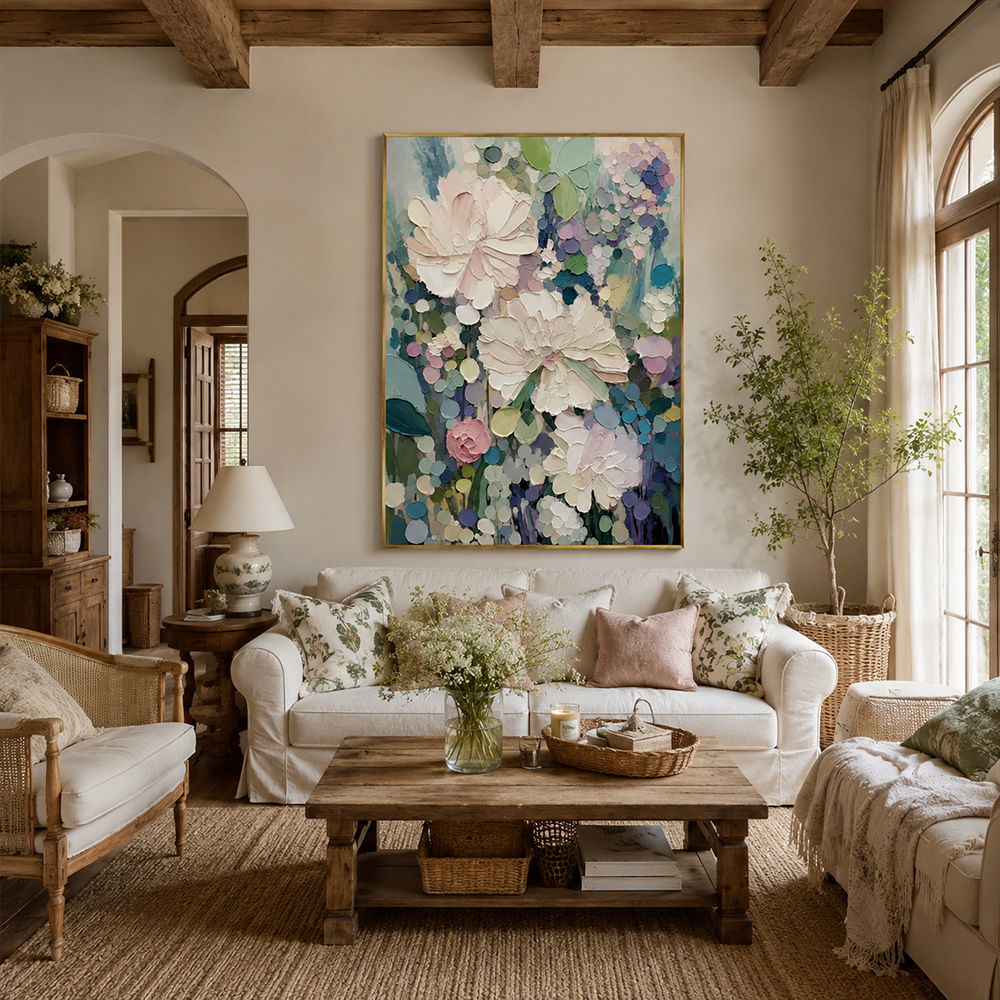 Texture Painting Art – Textured Wildflower Garden