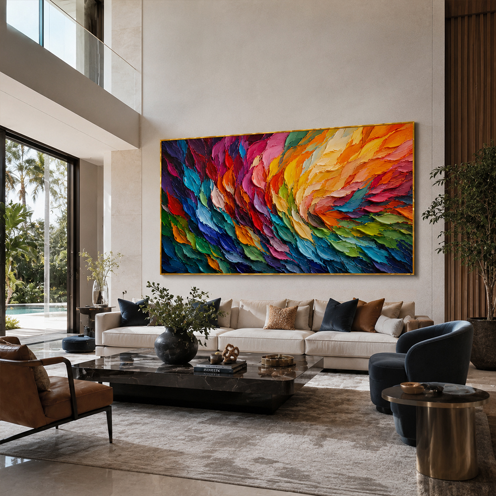 Texture Painting Art – Vibrant Color Swirl Abstract