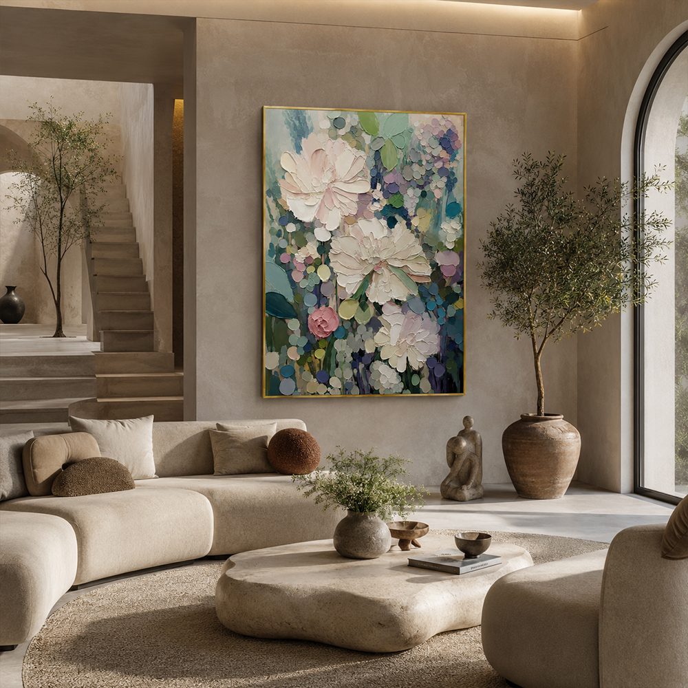 Texture Painting Art – Textured Wildflower Garden