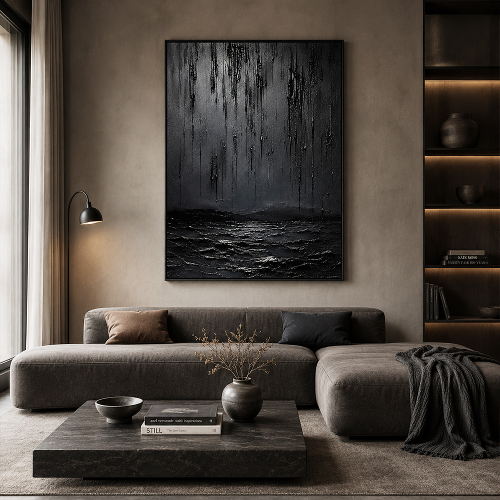 Texture Painting Art – Dark Textured Seascape