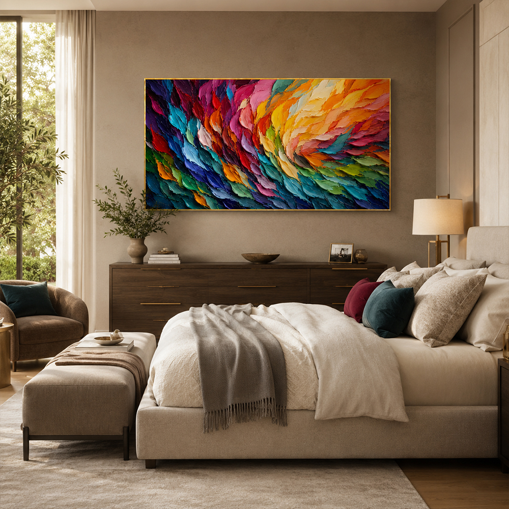 Texture Painting Art – Vibrant Color Swirl Abstract