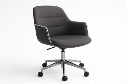 Grey Polyester Office Chair with Aluminium Frame-Torivento
