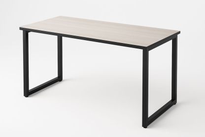 Rectangular Office Desk with Black Metal Legs and Wooden Top, 120 cm x 60 cm x 75 cm-Torivento