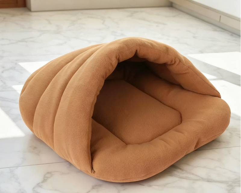 Cozy Fleece Pet Cave Bed | Small Dog & Cat Sleeping Nest
