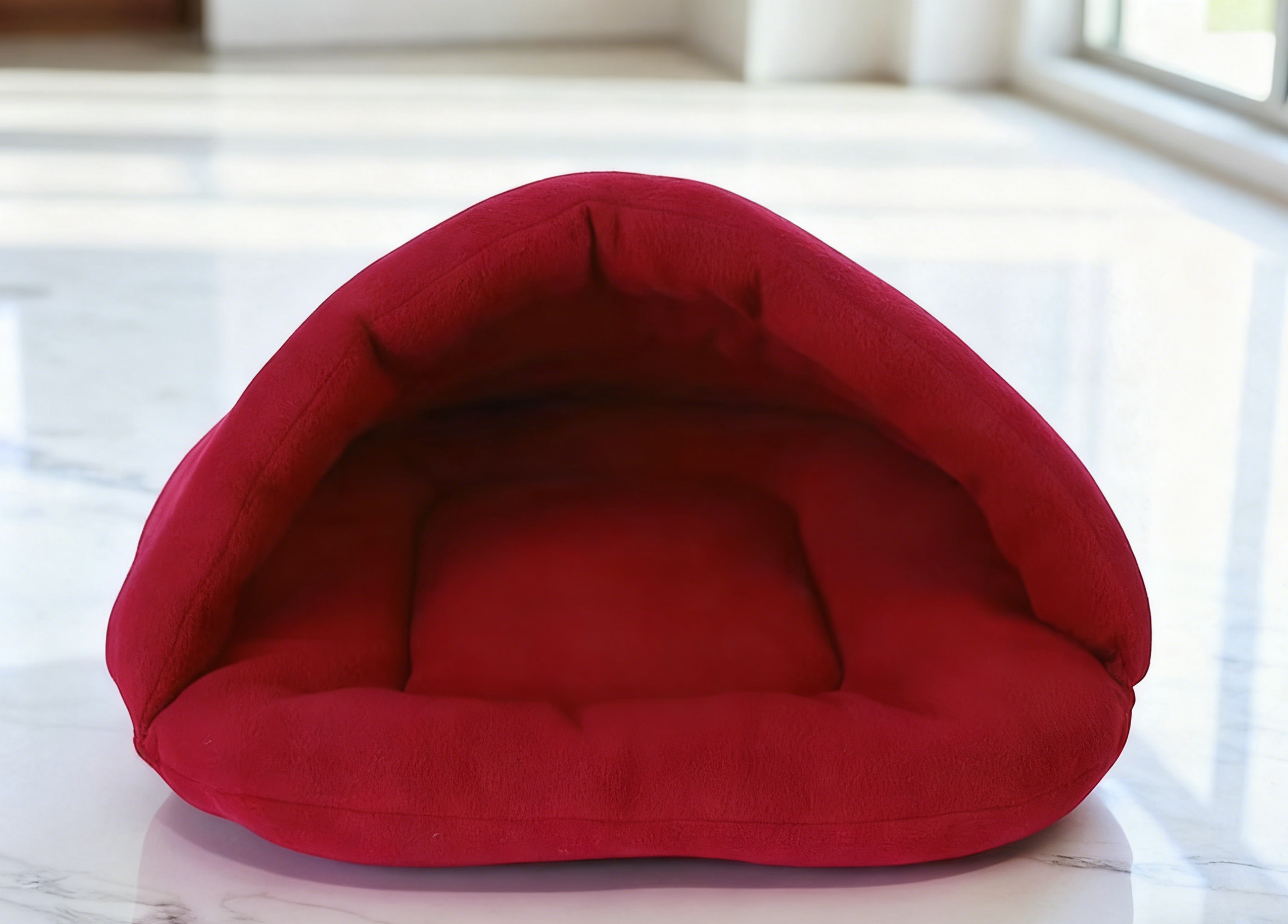 Cozy Fleece Pet Cave Bed | Small Dog & Cat Sleeping Nest