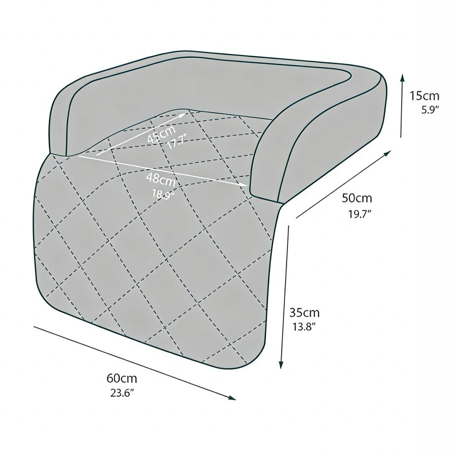 Silver Furniture Velor Dog Couch Bed | Durable Small Dog/Cat Sofa