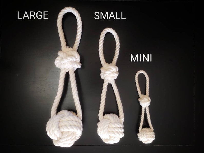 Large // Rope Ball Pull - All Natural Cotton Rope Dog Toy - Monkey's Fist Knot