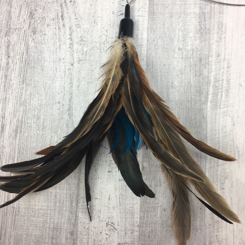 Cat toy | XL Feather jet cat toy | Bird cat toy | Feathers on a wire cat toy