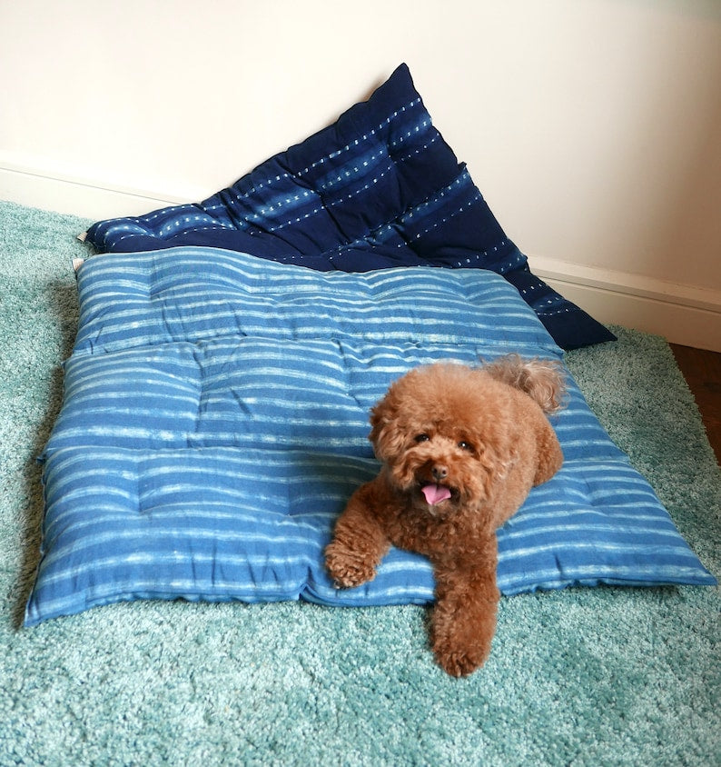 Bohemian Dog Bed / Floor Cushion / XL / Shibori, Mudcloth, Stripes, Tie Dye, Indigo, Ikat
