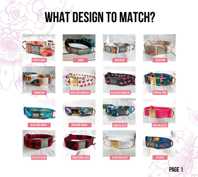 Wide Dog Leash, Metal Hook, Girl and Boy Dog Leash, Full wrapped Matching Dog Leash, Boho Cotton Floral Styles, Designer Leashes.