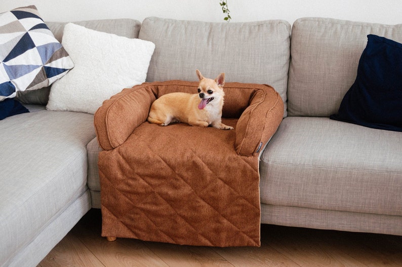 Brown Dog Sofa Bed | Furniture Fabric Cat Lounger, Washable