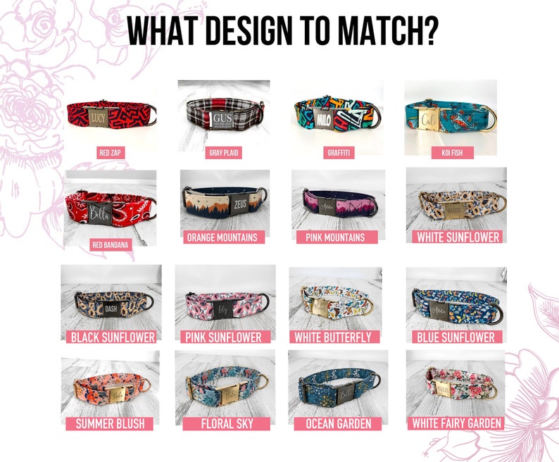 Wide Dog Leash, Metal Hook, Girl and Boy Dog Leash, Full wrapped Matching Dog Leash, Boho Cotton Floral Styles, Designer Leashes.