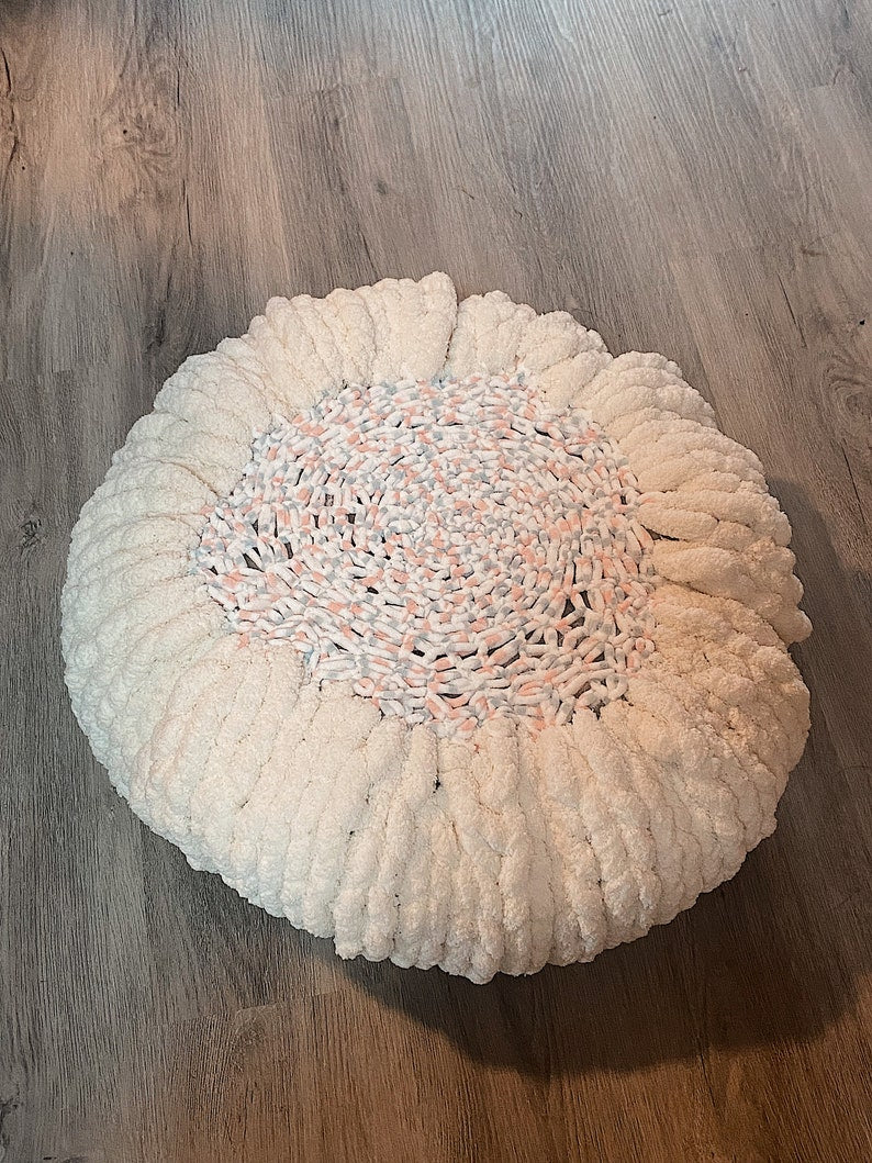 Handmade Chunky Chenille Dog Cat Bed, Personalized Hand Knit Pet Pillows Beds, Custom Pets Bedding Home Accessories, Comfort Cozy Soft,