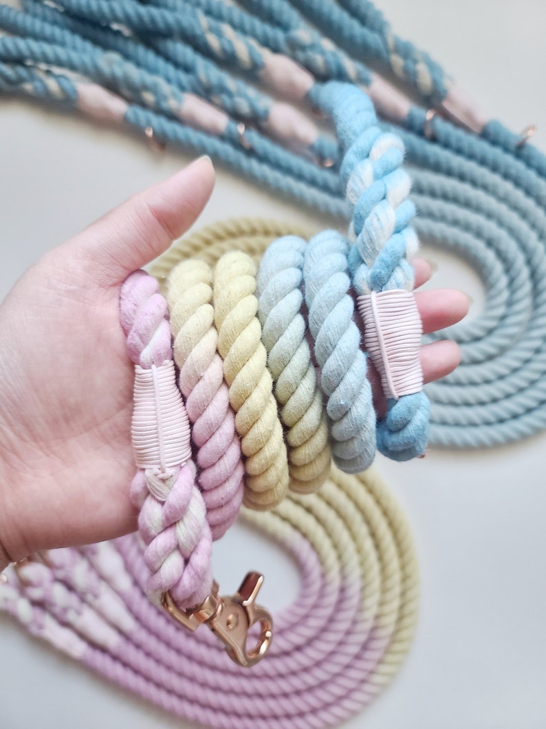 Cotton Candy Ombre Dog Rope Leash