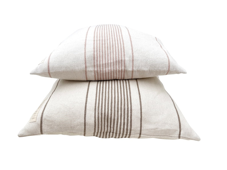 Artisan Pet BED in DEEP ROSE for Dogs and Cats Handmade by women weavers of the Karen tribe plant-based natural dyes Pink Deep Rose Stripe