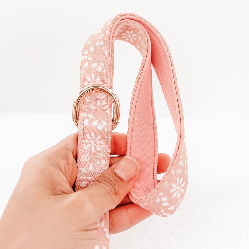 Brown Boho Dog Leash Boy-Girl, Cute Dog Leash, Brown Dog Accessory, Flower Stylish Pattern, Soft And Durable Dog Leash Boy