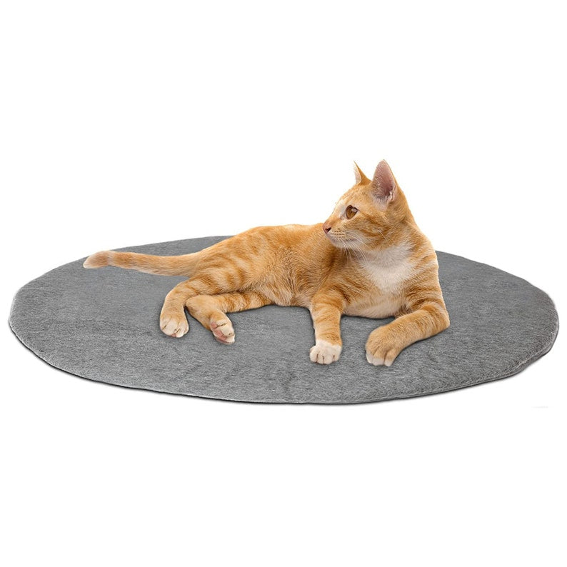 Handmade Merino Wool Cat Bed Pad: Organic Round Pet Mat