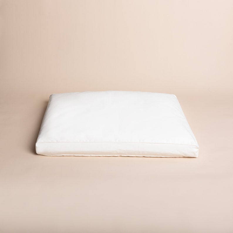 Plush Cat Bed Pillow: Organic Cotton Twill, Kapok Filled