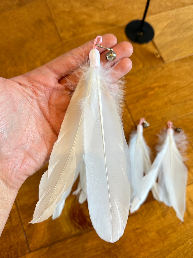 Long Feather Cat Wand Toy: Interactive Suction Cup Teaser, Bouncy Cat Wand, Cat Exercise Wand Toy, Fun Toys for Cats, Feather Toys for Cats