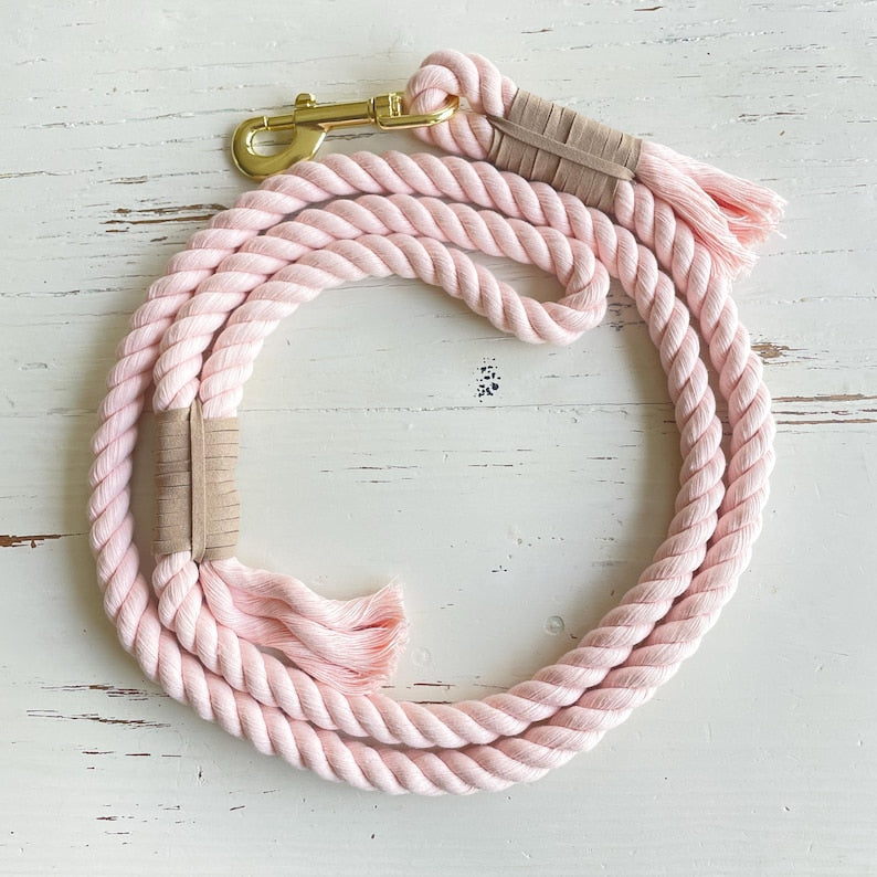 Blush Pink Rope Leash for Dog Birthday Gift