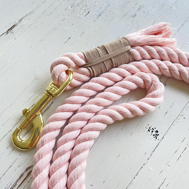 Blush Pink Rope Leash for Dog Birthday Gift
