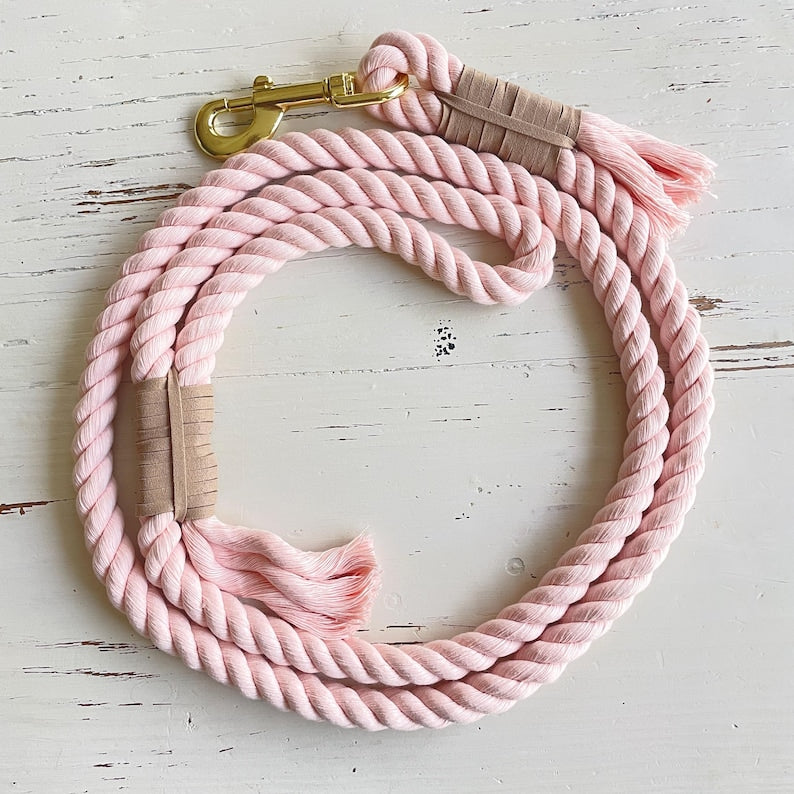 Blush Pink Rope Leash for Dog Birthday Gift