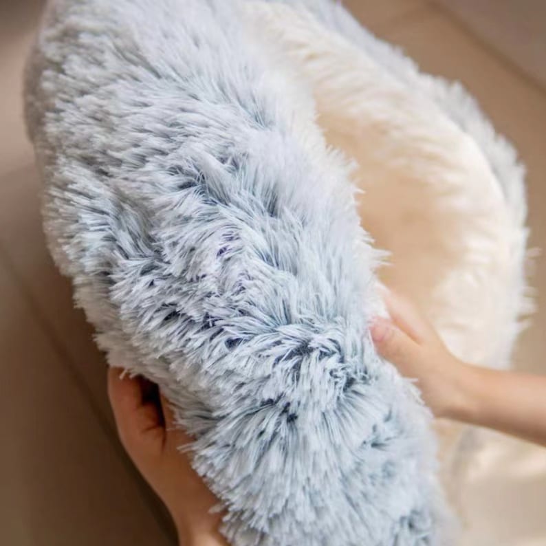 Fluffy Hooded Dog Bed: Warm Plush Cave for Small Pets