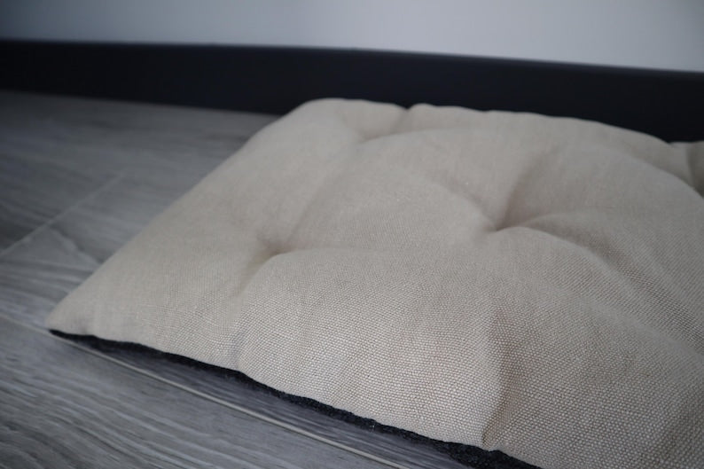 Handwoven Pet Cushion: Small Cat or Dog Bed, Tufted Pillow