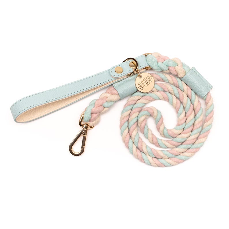 Italian Leather and Rope Dog Leash