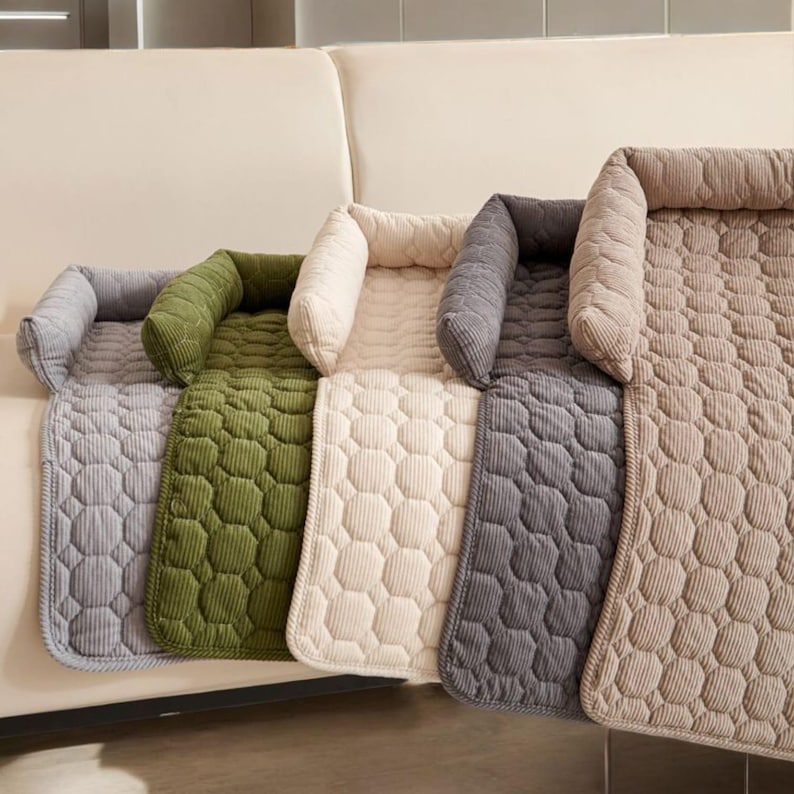 Corduroy Pet Bed Sofa Cover: Non-Slip Couch Protector