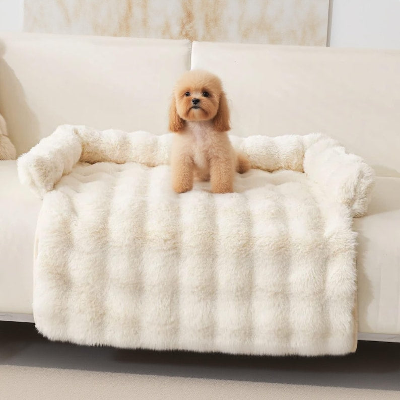 Plush Pet Bed Sofa Cover: Cosy, Non-Slip, Machine Washable
