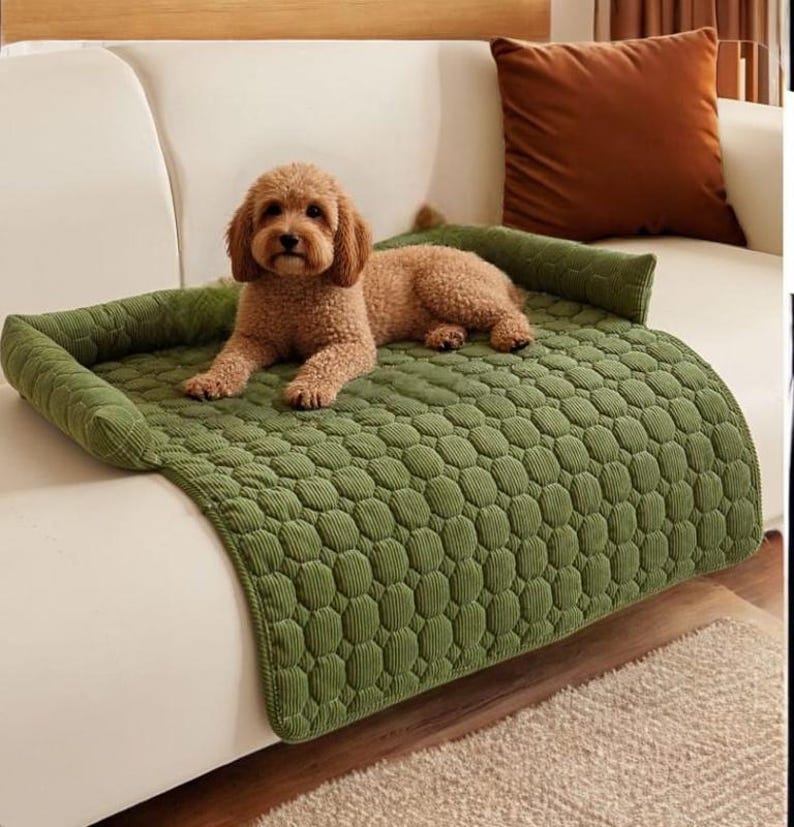 Corduroy Pet Bed Sofa Cover: Non-Slip Couch Protector