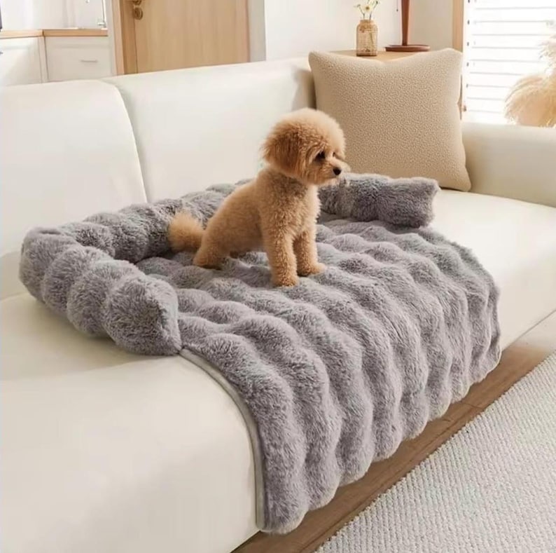 Plush Pet Bed Sofa Cover: Cosy, Non-Slip, Machine Washable