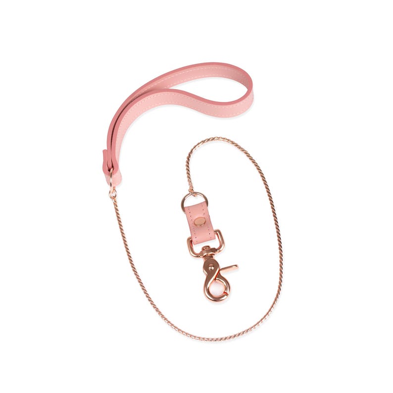 Handmade Leather chain human pet leash ( 48 color variations nickel-free plated hardware )