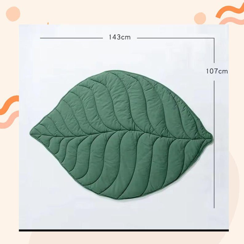 Leaf Dog Mat: Soft Cotton Pet Bed, Washable Floor Pad