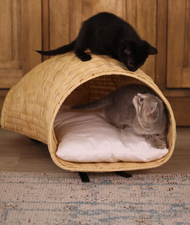 Handcrafted Natural Rattan Pet House for Cats: Artisan-Made Cozy Haven