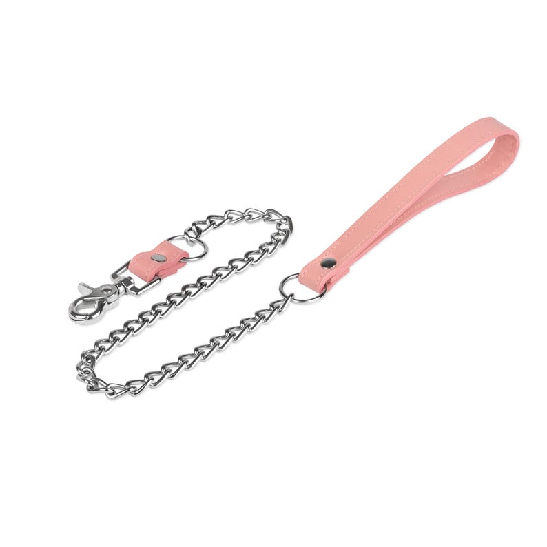 Handmade Leather chain human pet leash ( 48 color variations nickel-free plated hardware )