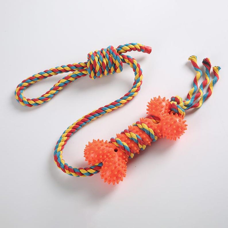 Durable Dog Rope Toy Aggressive Chewers Cotton Teething Tug Play
